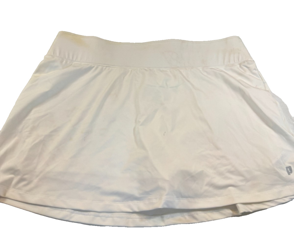 Prince Women's Tennis Match Knit Skort White Athletic Skirt Skort XL NWT Read